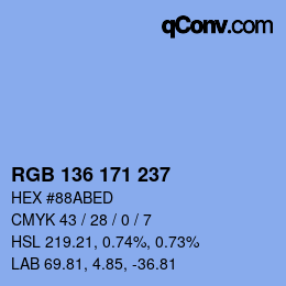 Color code: RGB 136 171 237 | qconv.com