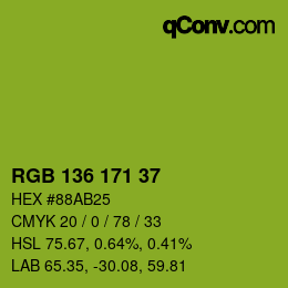 Color code: RGB 136 171 37 | qconv.com
