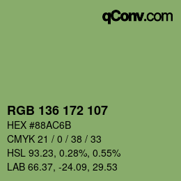 Color code: RGB 136 172 107 | qconv.com