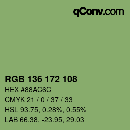 Color code: RGB 136 172 108 | qconv.com