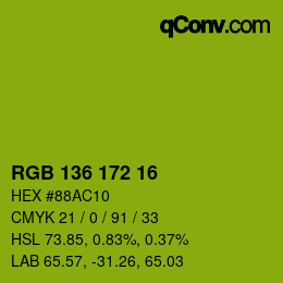 Color code: RGB 136 172 16 | qconv.com