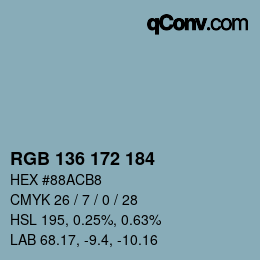 Color code: RGB 136 172 184 | qconv.com