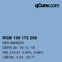 Color code: RGB 136 172 209 | qconv.com