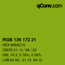 Color code: RGB 136 172 21 | qconv.com