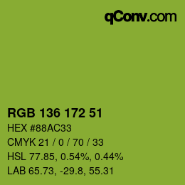 Color code: RGB 136 172 51 | qconv.com