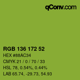 Color code: RGB 136 172 52 | qconv.com