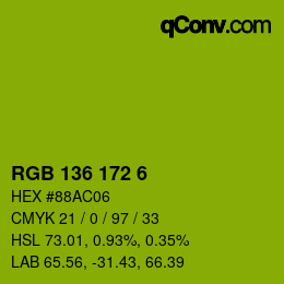 Color code: RGB 136 172 6 | qconv.com