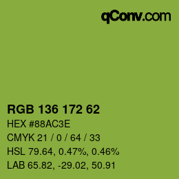 Color code: RGB 136 172 62 | qconv.com