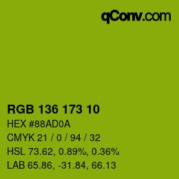 Color code: RGB 136 173 10 | qconv.com