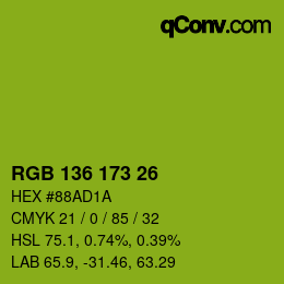 颜色代码: RGB 136 173 26 | qconv.com