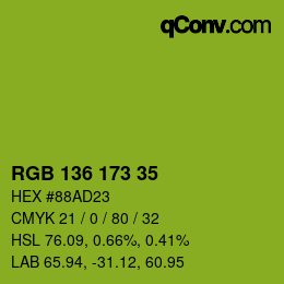 Color code: RGB 136 173 35 | qconv.com