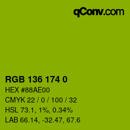 Farbcode: RGB 136 174 0 | qconv.com
