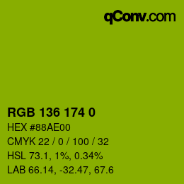 Color code: RGB 136 174 0 | qconv.com