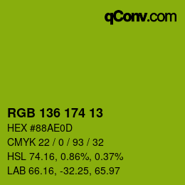 Color code: RGB 136 174 13 | qconv.com
