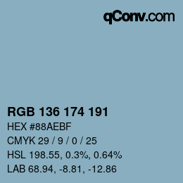 Código de color: RGB 136 174 191 | qconv.com