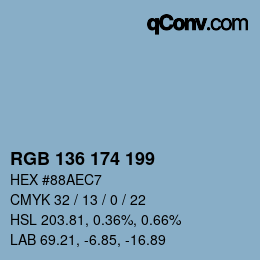 Farbcode: RGB 136 174 199 | qconv.com