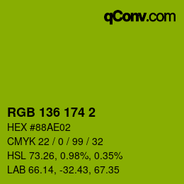 Color code: RGB 136 174 2 | qconv.com