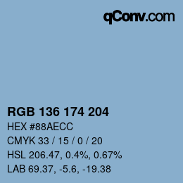 Color code: RGB 136 174 204 | qconv.com