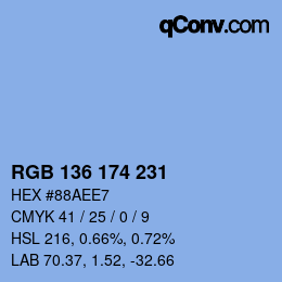 Color code: RGB 136 174 231 | qconv.com