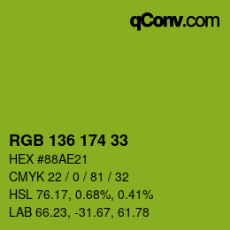 Color code: RGB 136 174 33 | qconv.com