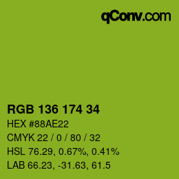 Color code: RGB 136 174 34 | qconv.com
