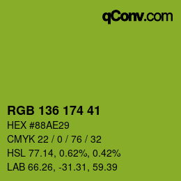Color code: RGB 136 174 41 | qconv.com