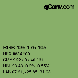 Farbcode: RGB 136 175 105 | qconv.com