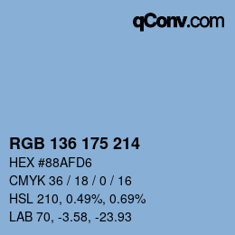 Color code: RGB 136 175 214 | qconv.com