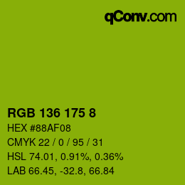Farbcode: RGB 136 175 8 | qconv.com