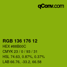 Color code: RGB 136 176 12 | qconv.com