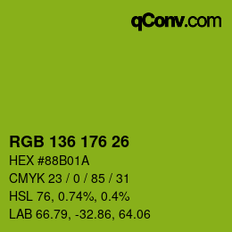 Color code: RGB 136 176 26 | qconv.com