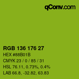 Color code: RGB 136 176 27 | qconv.com