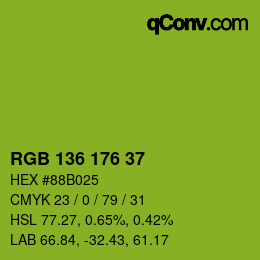 Color code: RGB 136 176 37 | qconv.com