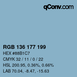 Color code: RGB 136 177 199 | qconv.com