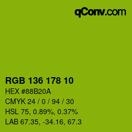 Farbcode: RGB 136 178 10 | qconv.com