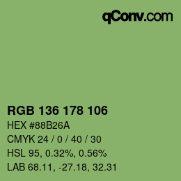 Color code: RGB 136 178 106 | qconv.com