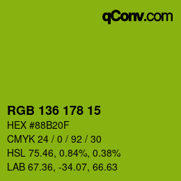 Color code: RGB 136 178 15 | qconv.com