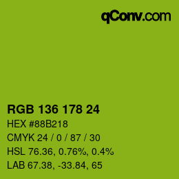 Color code: RGB 136 178 24 | qconv.com