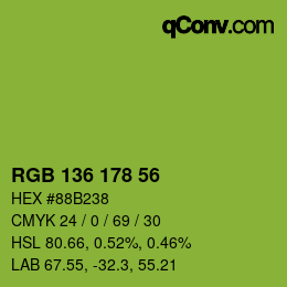 Color code: RGB 136 178 56 | qconv.com