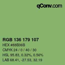 Farbcode: RGB 136 179 107 | qconv.com