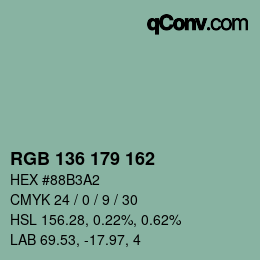 Farbcode: RGB 136 179 162 | qconv.com