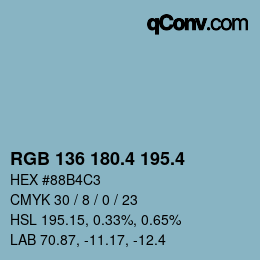 カラーコード: RGB 136 180.4 195.4 | qconv.com