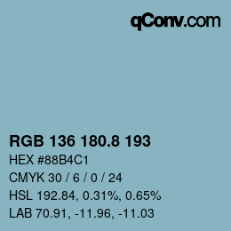 Color code: RGB 136 180.8 193 | qconv.com