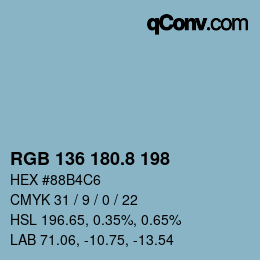 Farbcode: RGB 136 180.8 198 | qconv.com
