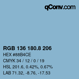Color code: RGB 136 180.8 206 | qconv.com