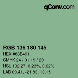 Código de color: RGB 136 180 145 | qconv.com