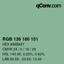Color code: RGB 136 180 151 | qconv.com