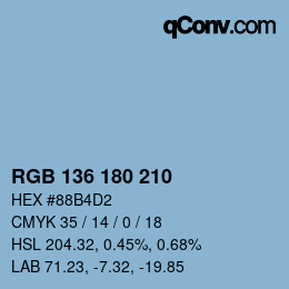 Color code: RGB 136 180 210 | qconv.com