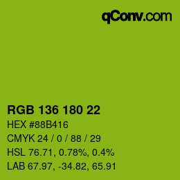 Color code: RGB 136 180 22 | qconv.com