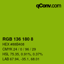 カラーコード: RGB 136 180 8 | qconv.com